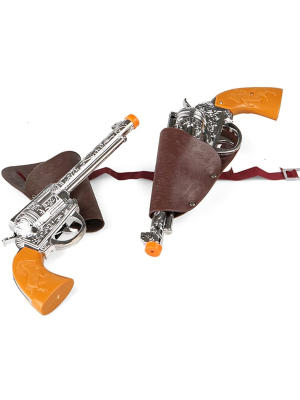 Pistolas con Cartuchera Marron Vaquero - Pistolas y Metralletas