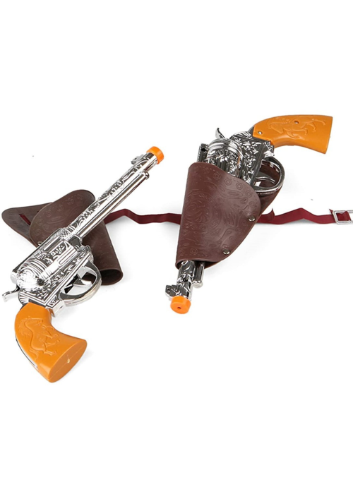 Pistolas con Cartuchera Marron Vaquero - Pistolas y Metralletas