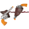Pistolas con Cartuchera Marron Vaquero - Pistolas y Metralletas