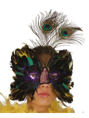 Comprar Antifaz Plumas Pavo Real - Mascaras y Antifaces