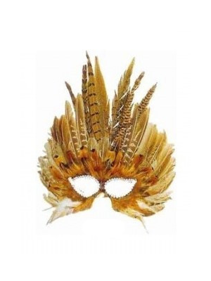 Comprar Antifaz Plumas Marrones - Mascaras y Antifaces