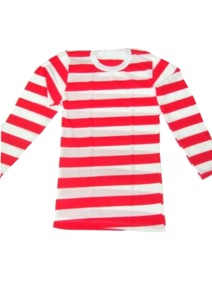 Camiseta de Rayas Roja y Blanca - Chaquetas y Camisetas