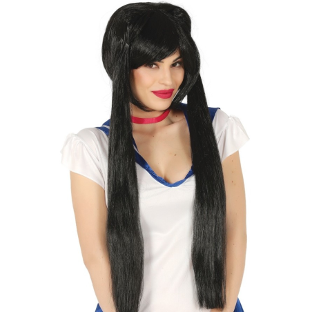 Peluca Anime coletas Morena - Pelucas Cosplay