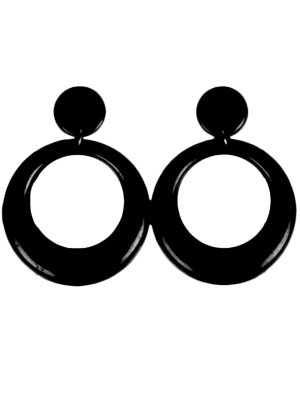 Pendientes de Aro Pequeño Negro - Pendientes, Collares y Pulseras