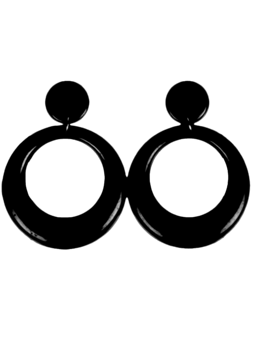 Pendientes de Aro Pequeño Negro - Pendientes, Collares y Pulseras