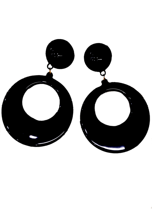 Pendientes de Aro Grandes Negro - Pendientes, Collares y Pulseras