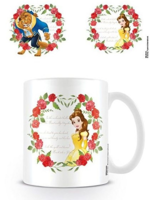 Taza La bella y La Bestia con Rosas