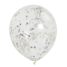Bolsa con 3 Globos con Confetti Plata 30cm - Globos