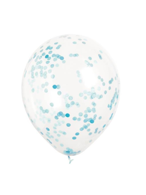 Bolsa con 3 Globos con Confetti Azul 30cm - Globos