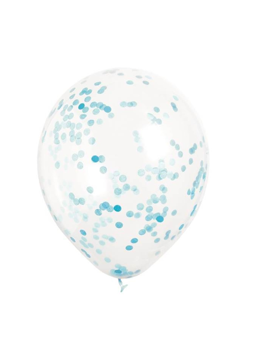 Bolsa con 3 Globos con Confetti Azul 30cm - Globos