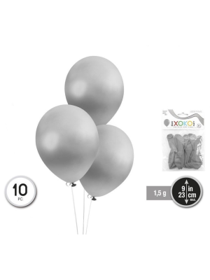 Globos Plateados Metalizados 10 Unid - Globos