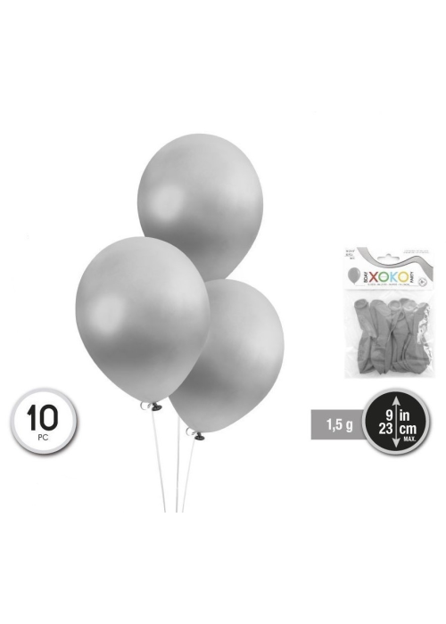 Globos Plateados Metalizados 10 Unid - Globos