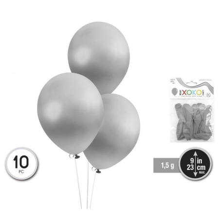 Globos Plateados Metalizados 10 Unid - Globos