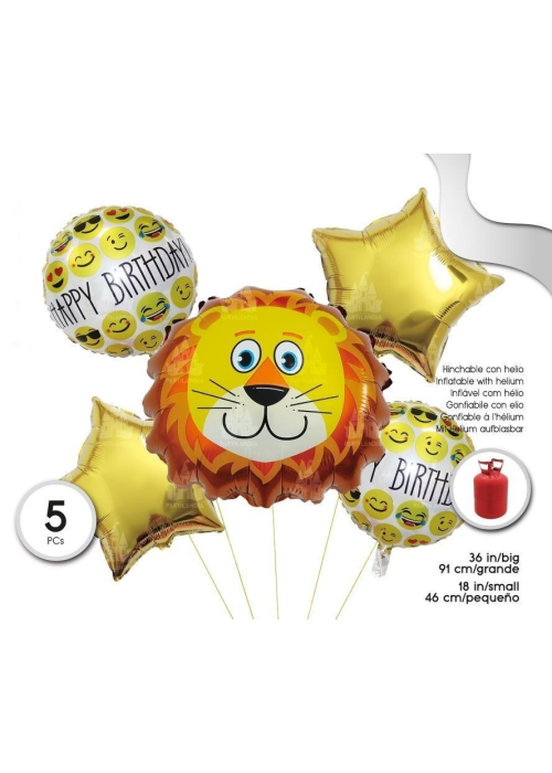 Globos set Leon 5 Unid - Globos