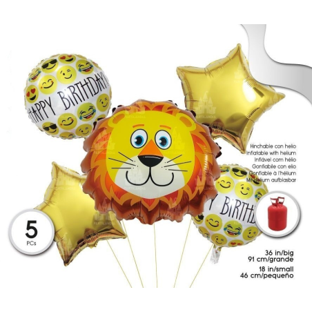 Globos set Leon 5 Unid - Globos