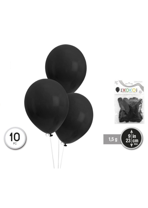 Globos Negros 10 Unid - Globos