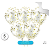 Bolsa con 5 Globos con Confetti Dorado - Globos