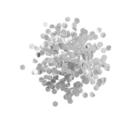 Confetti Metalizado Plateado de 1.50cm - Confetti y Serpentinas