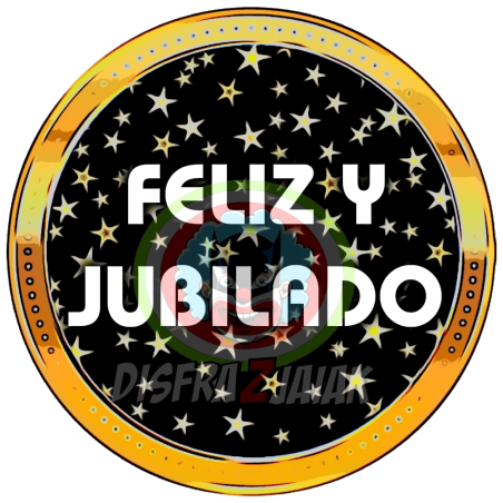 Vinilo Textil Feliz y Jubilado 23x23 - Vinilos Textiles