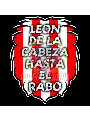 Vinilo Texti Zurigorri Leon de la cabeza... 23x23 - Marea Zurigorri