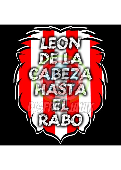 Vinilo Texti Zurigorri Leon de la cabeza... 23x23 - Marea Zurigorri