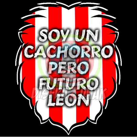 Vinilo Texti Zurigorri Cachorro Futuro Leon 15x15 - Marea Zurigorri