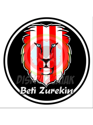 Vinilo Texti Zurigorri Leon Beti Zurekin 6x6 - Vinilo Textil tamaño 6x6cm