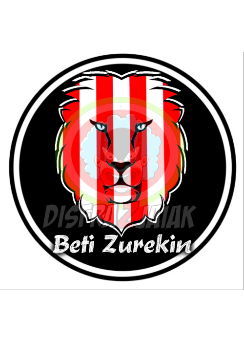 Vinilo Texti Zurigorri Leon Beti Zurekin 6x6 - Vinilo Textil tamaño 6x6cm