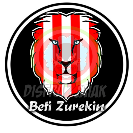 Vinilo Texti Zurigorri Leon Beti Zurekin 6x6 - Vinilo Textil tamaño 6x6cm