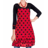 Delantal de Sevillana Rojo y Negro - Camisetas y Delantales para Despedidas