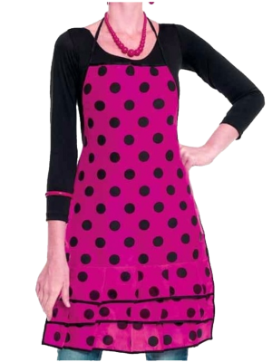 Delantal de Sevillana Fucsia y Negro - Camisetas y Delantales para Despedidas