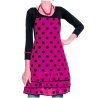 Delantal de Sevillana Fucsia y Negro - Camisetas y Delantales para Despedidas