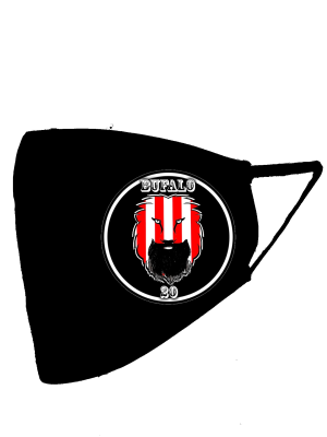Mascarilla negra Leon circulo Bufalo (Homologada) - Euskal Maskarak Adulto