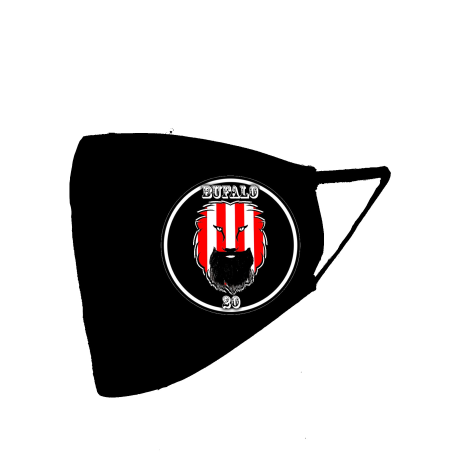 Mascarilla negra Leon circulo Bufalo (Homologada) - Euskal Maskarak Adulto