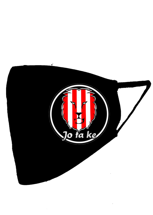 Mascarilla negra Leon circulo Jotake (Homologada) - Euskal Maskarak Adulto