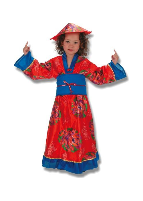 Disfraz de China Rojo Niña - Disfraces Orientales Para Niñas