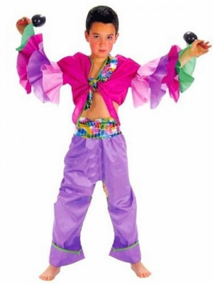 Disfraz de Cubano Morado Niño - Disfraces de Rumberos para Niños