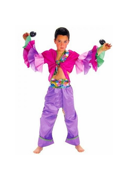 Disfraz de Cubano Morado Niño - Disfraces de Rumberos para Niños