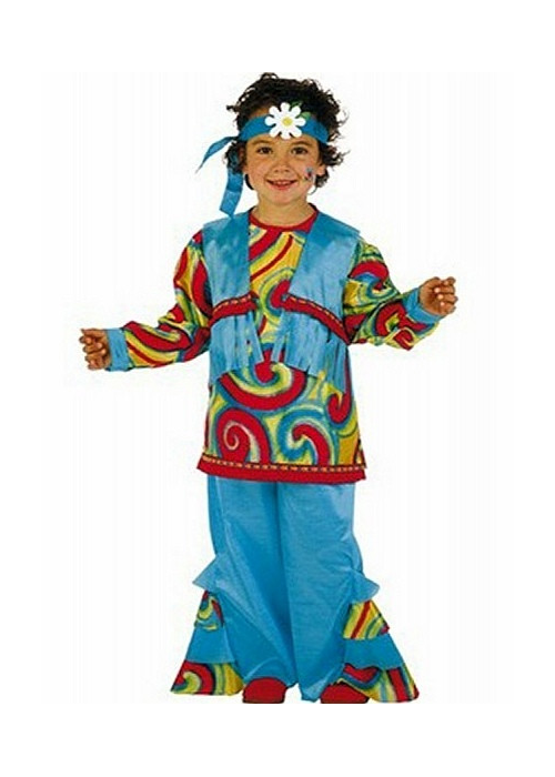 Disfraz de Hippie Azul Sicodelia Niño - Disfraces de Hippie para Niño