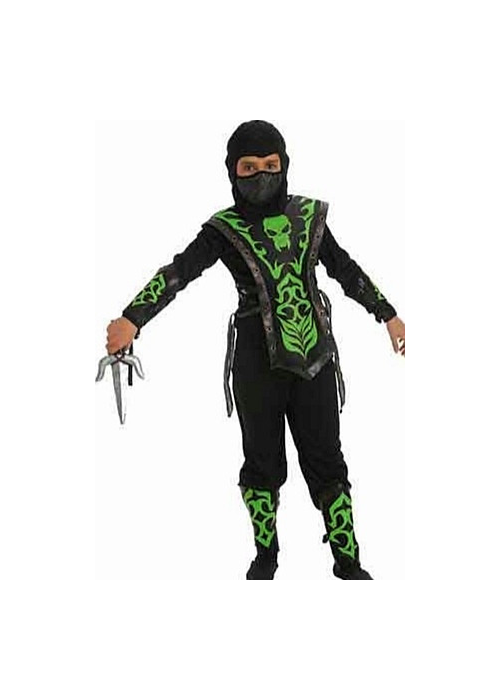 Disfraz de Ninja Verde Calavera Niño - Disfraces Orientales para Niños