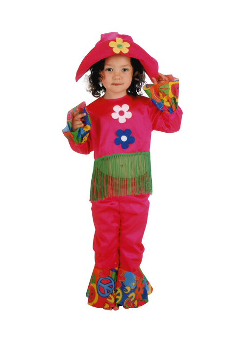 Disfraz de Hippie Rosa Niña - Disfraces de Hippie para Niña