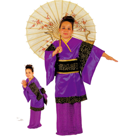 Disfraz de Geisha con Sombrilla Niña - Disfraces Orientales Para Niñas
