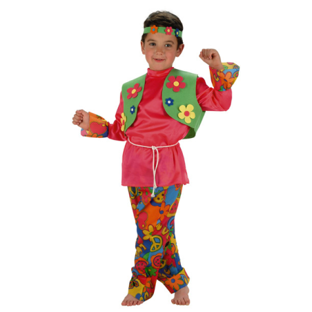 Disfraz de Hippie Rosa Niño