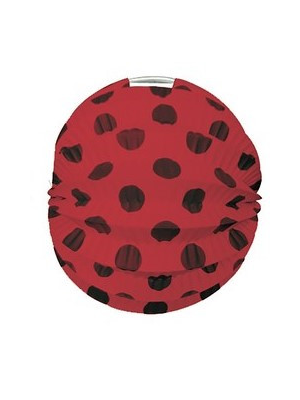 linterna, polka dot gorria eta zuria