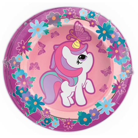 Platos Unicornio 8 Unidades