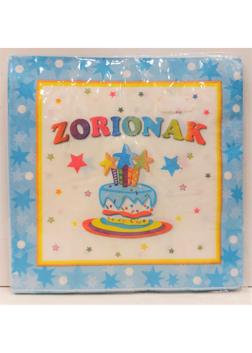 Servilletas Azules Zorionak