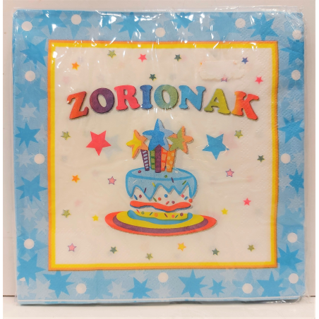 Servilletas Azules Zorionak