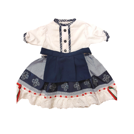 Vestido Mil Rayas con Delantal Bebe - TRAJES REGIONALES