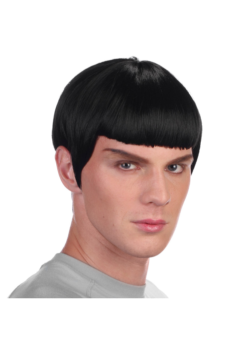 Perruca Negra Curt Amb Fringe
