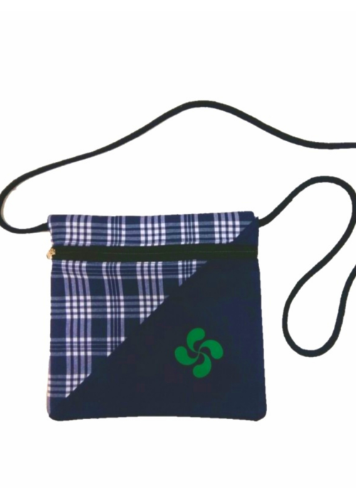 Bolso Cuadros Liso con Lauburu - Bolsos, Mochilas y Complementos